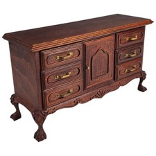 Usado, Miniatura para casa de bonecas - Feito artesanalmente - Armário de aparador de madeira esculpida - Escala 1:12 comprar usado  Enviando para Brazil