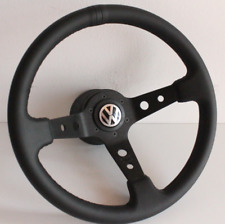 Volant Pour fits For VW Golf Jetta Corrado Mk2 Mk3 Deep Dish cuir noir 1988-1996 comprar usado  Enviando para Brazil