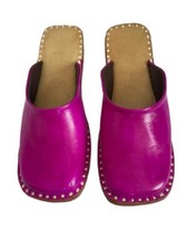 Sandálias femininas Jutti feitas à mão couro rosa meio sapato vintage mulas tamancos sapatos, usado comprar usado  Enviando para Brazil