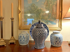 Blue white lidded for sale  Naples
