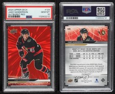 2024-25 Upper Deck Series 1 Outburst Red /25 Jake Sanderson #129 PSA 10 GEM ESTADO PERFEITO comprar usado 2024-25 Upper Deck Series 1 Outburst Red /25 Jake Sanderson #129 PSA 10 GEM ESTADO PERFEITO comprar usado  Enviando para Brazil