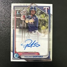 2024 Bowman Chrome 1º Auto Paulino Santana #CPA-PS Rangers Top Prospect RC🔥🔥, usado comprar usado  Enviando para Brazil