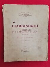 Livre clandestinité résistan d'occasion  Paris XX