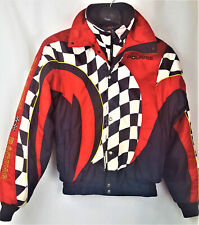 Jaqueta de corrida Polaris vintage bombardeiro acolchoado vermelho branco preto quadriculado tamanho M alta comprar usado  Enviando para Brazil