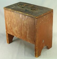 ! Antiga Bota de Madeira e Ferro Fundido Sapato Brilho Caixa Baú Shinebox Orig. Tinta marrom comprar usado  Enviando para Brazil