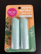 Duo de bálsamo labial EOS 100% natural orgânico doce menta karité - 2 palitos (NOVO) comprar usado  Enviando para Brazil