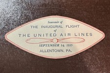 Etiqueta de companhia aérea United Air Lines voo inaugural Allentown, PA 14 de setembro de 1935 comprar usado  Enviando para Brazil