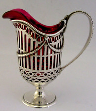 DESLUMBRANTE JARRO DE VIDRO RARO AMERICANO GORHAM PRATA ESTERLINA CRANBERRY c1880 ANTIGO comprar usado  Enviando para Brazil