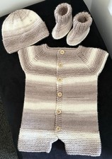 Hand knitted taupe for sale  UK