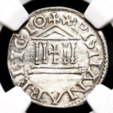 FRANCE, Carolingian. Louis the Pius, 814-840. Silver Denier, NGC AU Details comprar usado  Enviando para Brazil