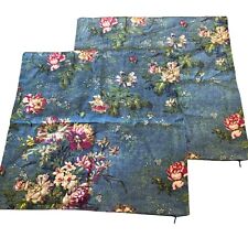 Usado, Conjunto de 2 capas de travesseiro azuis 20x20 Pottery Barn Meadow floral linho comprar usado  Enviando para Brazil