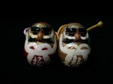 O0476 / Daruma Style Bell 2 peças / Vintage japonês comprar usado  Enviando para Brazil