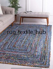 Retângulo de mão Tecido Denim & Tapete De Algodão Trançado Tapetes Carpete Tapete natural, usado comprar usado  Enviando para Brazil