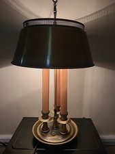Abajur de mesa francês antigo Bouillotte bronze ferramenta metal sombra 3 vias leitura elétrica  comprar usado  Enviando para Brazil