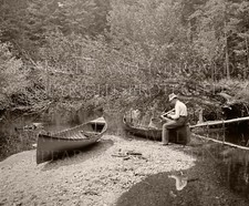 Sepia adirondacks fisherman for sale  USA