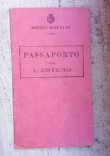 Passaporto regno italia usato  Sarzana