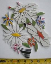 Buquê de flores coloridas design de azulejo mosaico inacabado 8" porcelana quebrada comprar usado  Enviando para Brazil