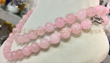 Colar de contas redondas de pedra preciosa quartzo rosa 8/10/12 mm 36 polegadas AAA, usado comprar usado  Enviando para Brazil