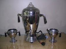 #UMA URNA DE CAFÉ ELÉTRICA VINTAGE MCM BAQUELITE COM CABO ORIGINAL + CREME E AÇÚCAR comprar usado  Enviando para Brazil
