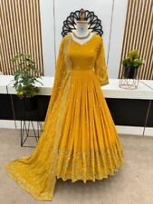 NOVO VESTIDO GEORGETTE AMARELO DESIGNER FALSO COM DESIGNER DUPATTA PARA USO EM FESTA comprar usado  Enviando para Brazil