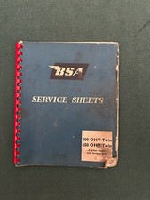 Bsa service sheets for sale  HARPENDEN