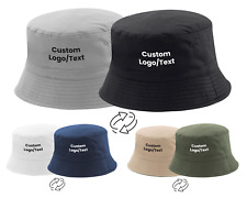 Chapéu balde reversível personalizado logotipo personalizado nome qualquer texto design frente e verso, usado comprar usado  Enviando para Brazil