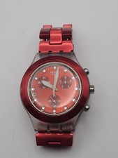 Swatch Swiss Irony Diaphane cronógrafo mostrador vermelho relógio de alumínio nova bateria funciona comprar usado Swatch Swiss Irony Diaphane cronógrafo mostrador vermelho relógio de alumínio nova bateria funciona comprar usado  Enviando para Brazil