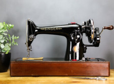 Deslumbrante máquina de costura manual vintage 1950 Singer 201K + estojo original comprar usado  Enviando para Brazil