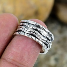 Giratorio Anillo 925 Plata de Ley Hecho a Mano Fidget Estrés Alivio para Hombres comprar usado Giratorio Anillo 925 Plata de Ley Hecho a Mano Fidget Estrés Alivio para Hombres comprar usado  Enviando para Brazil