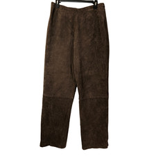 Calça Feminina Vintage Nancy Bolen City Couro Marrom Camurça Ocidental Y2K Mocha, usado comprar usado  Enviando para Brazil