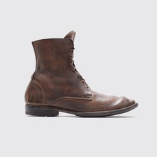 Botas Guidi tamanho EU44 marrom sem forro couro desgastado com cadarço feitas na Itália comprar usado  Enviando para Brazil