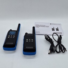 Motorola Solutions, rádios bidirecionais portáteis FRS T802 Talkabout, preto/azul, pacote com 2, usado comprar usado  Enviando para Brazil