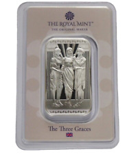  Barra de prata Royal Mint The Three Graces 999 1 oz lacrada em perfeito estado, usado comprar usado  Enviando para Brazil