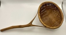 Cesta de palha vintage colher de arroz filtro rústico galho cortado cabo de madeira comprar usado  Enviando para Brazil