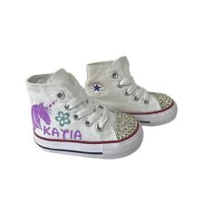 CONVERSE All Star bebê menina tamanho 3 KATIA sapatos personalizados pano Chuck Taylor comprar usado  Enviando para Brazil