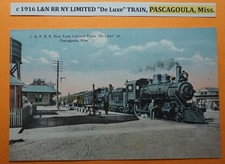 Usado, c 1916 L&N RR NY LIMITED "De Luxe" TRAIN Depot, PASCAGOULA, Miss. Cartão postal litho comprar usado  Enviando para Brazil
