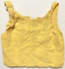 Regata Zara Kids cropped amarela com pequenos detalhes florais tamanho 10, usado comprar usado  Enviando para Brazil