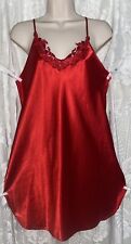 Vestido de noite vintage vermelho L elegante cetim babydoll camisola com apliques florais EUA, usado comprar usado  Enviando para Brazil