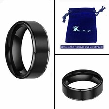 Anel de aliança de casamento StepEdge escova de carboneto de tungstênio preto gravação a laser grátis, usado comprar usado  Enviando para Brazil