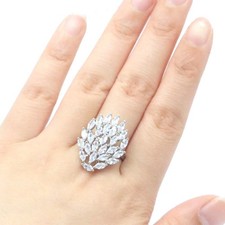 Anéis femininos de prata de safira branca deslumbrante corte fino delicado 7,0 comprar usado  Enviando para Brazil
