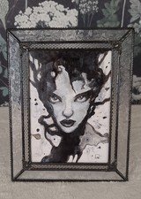 “Black Splash Girl” por Lawn Walker | Acrílico Original 5x7 | Dark Surreal Modern, usado comprar usado  Enviando para Brazil
