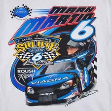 Usado, Camisa masculina Mark Martin branca média NASCAR Roush Racing dupla gráfica comprar usado  Enviando para Brazil