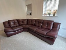 Seater corner leather for sale  HARLOW