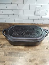 Usado, Ferro fundido Lodge 10 qt. Fritadeira/tampa de imagem de pato Sportsman's Deep Fish 3093 4" de profundidade comprar usado  Enviando para Brazil