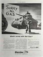 1943 Carrier Ar Condicionado Refrigeração Segunda Guerra Mundial Sem Placa de Gás Tanque Impressão Antigo Anúncio comprar usado  Enviando para Brazil
