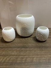 Castiçais de porcelana WEST ELM Constellation Hurricane CONJUNTO DE 3 C13, usado comprar usado  Enviando para Brazil