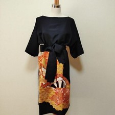Kimono remake, vestido manga 3/4, quimono formal preto comprar usado  Enviando para Brazil