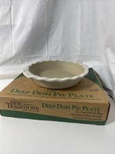 Plato profundo de gres estriado #1305 Pampered Chef vainilla 9" segunda mano  Embacar hacia Mexico