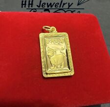Pingente de ouro amarelo 24K formato retangular de boi zodíaco comprar usado  Enviando para Brazil