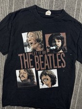Camisa masculina The Beatles pequena preta Let It Be vintage Y2K 2009 banda rock maçã música, usado comprar usado  Enviando para Brazil